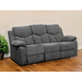 HomeRoots 82  Gray Chenille Reclining Sofa With Black Legs - 82