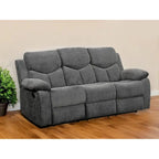 HomeRoots 82  Gray Chenille Reclining Sofa With Black Legs - 82