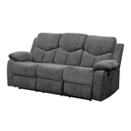 HomeRoots 82  Gray Chenille Reclining Sofa With Black Legs - 82