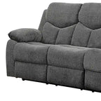 HomeRoots 82  Gray Chenille Reclining Sofa With Black Legs - 82