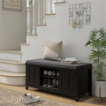 Shoe Bench Storage Ottoman with Sliding Doors - 15.75 D x 44 W x 19.75 H