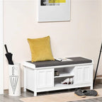 Shoe Bench Storage Ottoman with Sliding Doors - 15.75 D x 44 W x 19.75 H