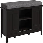 Shoe Bench Storage Ottoman with Sliding Doors - 15.75 D x 44 W x 19.75 H