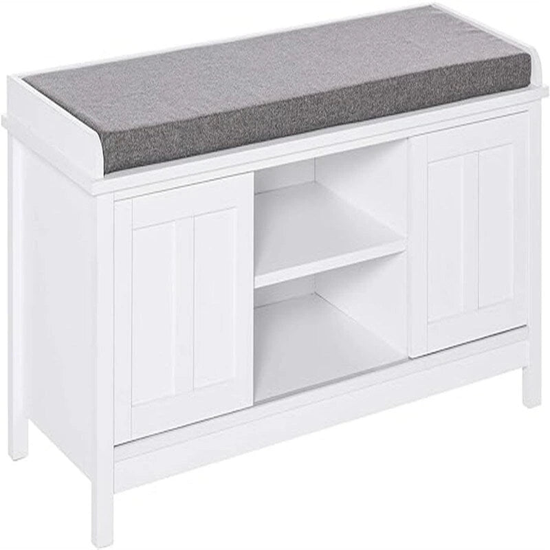 Shoe Bench Storage Ottoman with Sliding Doors - 15.75 D x 44 W x 19.75 H