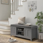 Shoe Bench Storage Ottoman with Sliding Doors - 15.75 D x 44 W x 19.75 H
