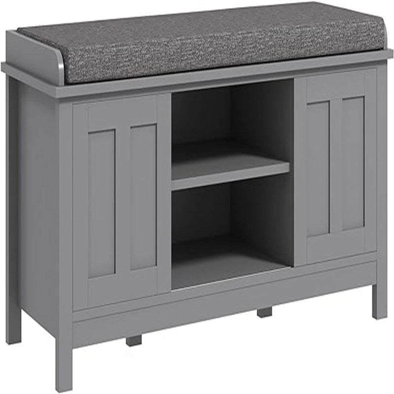 Shoe Bench Storage Ottoman with Sliding Doors - 15.75 D x 44 W x 19.75 H