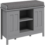 Shoe Bench Storage Ottoman with Sliding Doors - 15.75 D x 44 W x 19.75 H