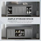 Shoe Bench Storage Ottoman with Sliding Doors - 15.75 D x 44 W x 19.75 H