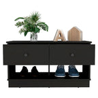Storage Bench Beji, Lower Shelf, Two Drawers, Light Oak Finish,High quality and durable