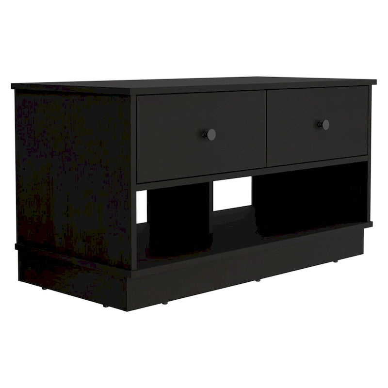 Storage Bench Beji, Lower Shelf, Two Drawers, Light Oak Finish,High quality and durable
