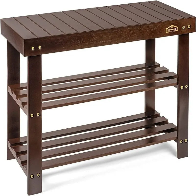 3 Tier Shoe Rack Small Bench - 11 D x 27.6 W x 17.7 H