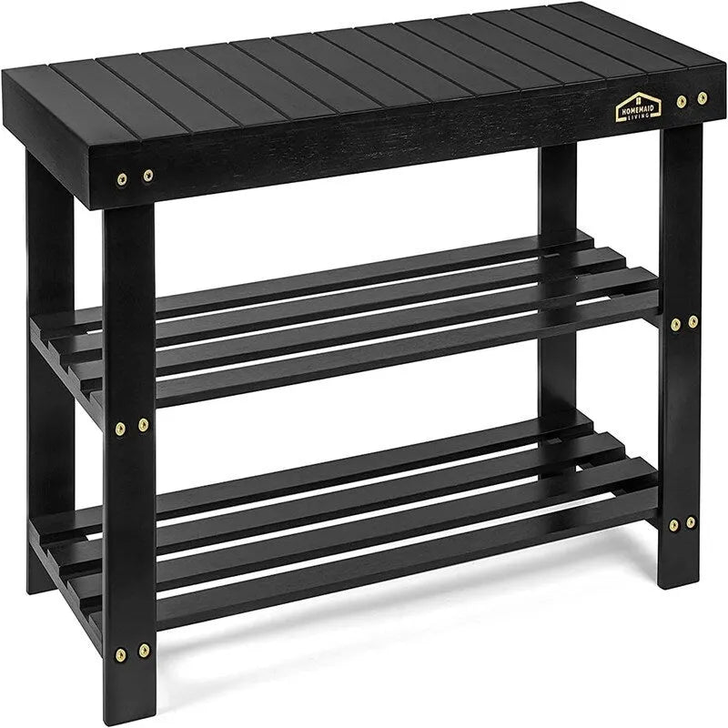 3 Tier Shoe Rack Small Bench - 11 D x 27.6 W x 17.7 H