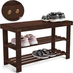 3 Tier Shoe Rack Small Bench - 11 D x 27.6 W x 17.7 H