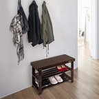 3 Tier Shoe Rack Small Bench - 11 D x 27.6 W x 17.7 H