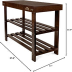3 Tier Shoe Rack Small Bench - 11 D x 27.6 W x 17.7 H