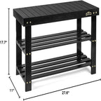 3 Tier Shoe Rack Small Bench - 11 D x 27.6 W x 17.7 H