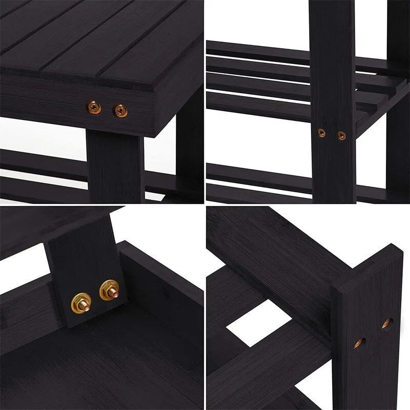 3 Tier Shoe Rack Small Bench - 11 D x 27.6 W x 17.7 H