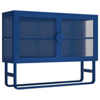 Tempered Glass Cabinet Credenza with 2 Adjustable Shelf U-shaped Leg Anti-Tip Dust-free Enclosed Cupboard for Living Room