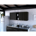 Portofino 150 Wall Cabinet, Double Door, Two External Shelves, Two Interior Shelves