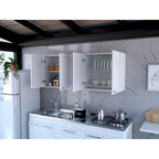 Portofino 150 Wall Cabinet, Double Door, Two External Shelves, Two Interior Shelves