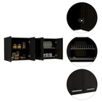 Portofino 150 Wall Cabinet, Double Door, Two External Shelves, Two Interior Shelves