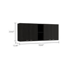 Portofino 150 Wall Cabinet, Double Door, Two External Shelves, Two Interior Shelves