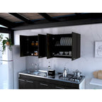 Portofino 150 Wall Cabinet, Double Door, Two External Shelves, Two Interior Shelves