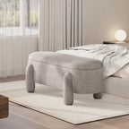 Hugo 49  Boucle Fully Upholstered Oval Storage Bench