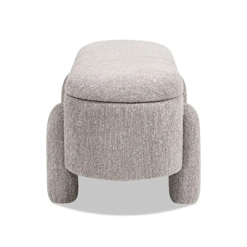 Hugo 49  Boucle Fully Upholstered Oval Storage Bench