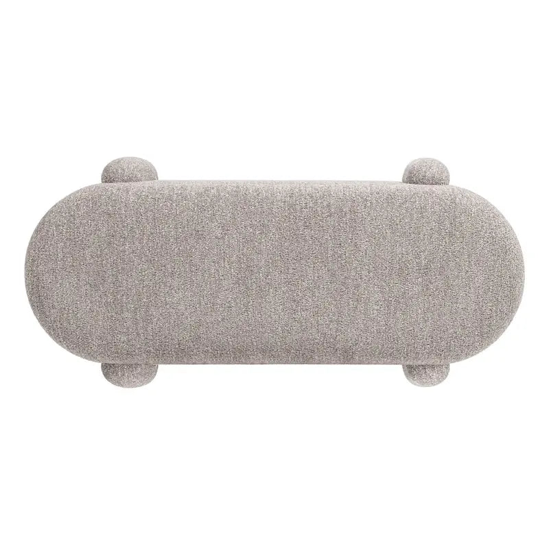 Hugo 49  Boucle Fully Upholstered Oval Storage Bench