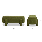 Hugo 49  Boucle Fully Upholstered Oval Storage Bench