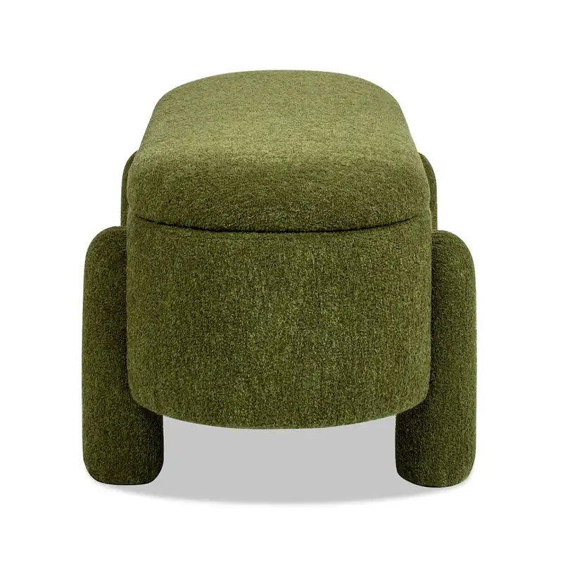 Hugo 49  Boucle Fully Upholstered Oval Storage Bench