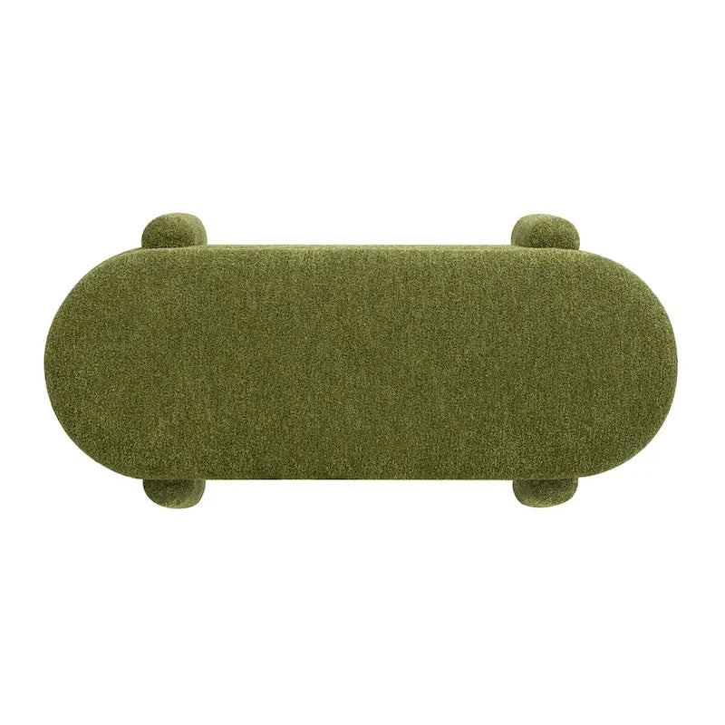 Hugo 49  Boucle Fully Upholstered Oval Storage Bench