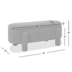Hugo 49  Boucle Fully Upholstered Oval Storage Bench
