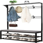 Hall Tree with Bench and Shoe Storage - 39.37 D x 11.8 W x 67.77 H
