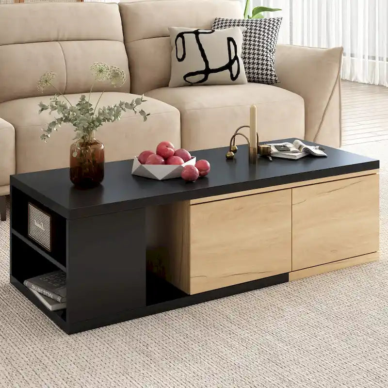 Extendable Coffee Table with 2 Storage Drawers