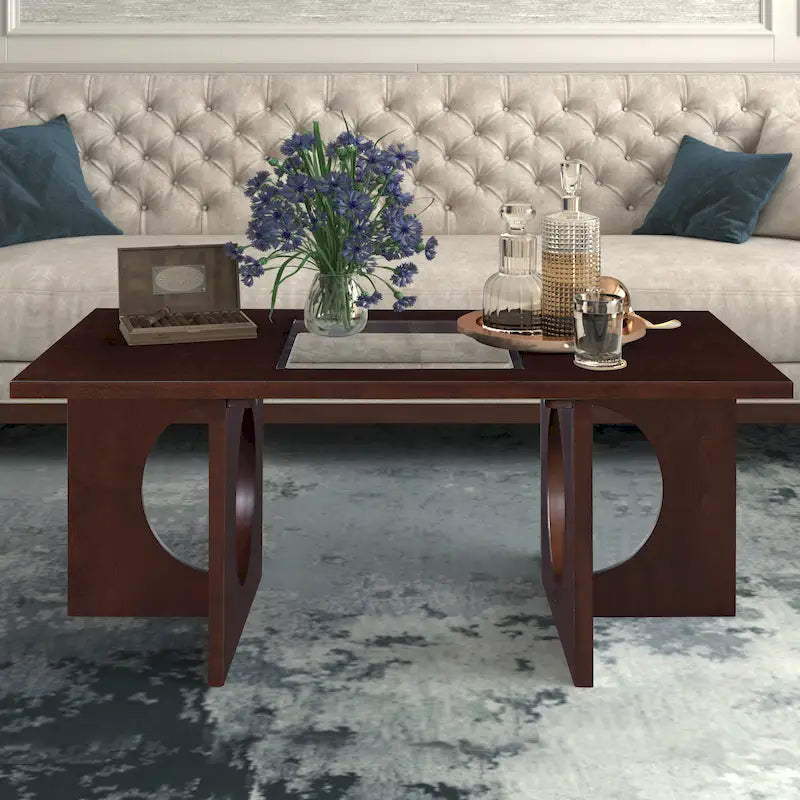 47  Contemporary Wood Rectangular Coffee Table