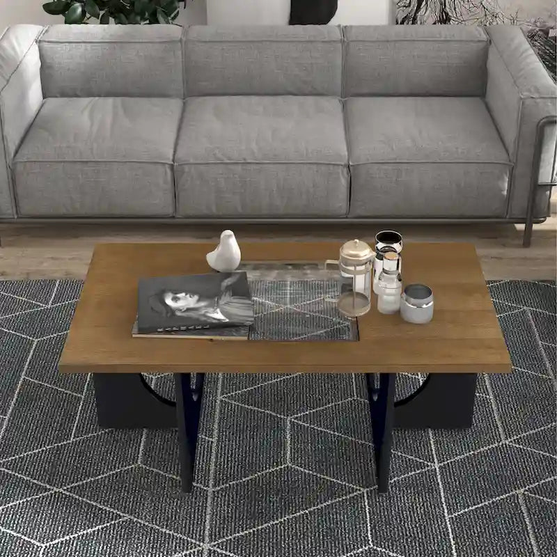 47  Contemporary Wood Rectangular Coffee Table