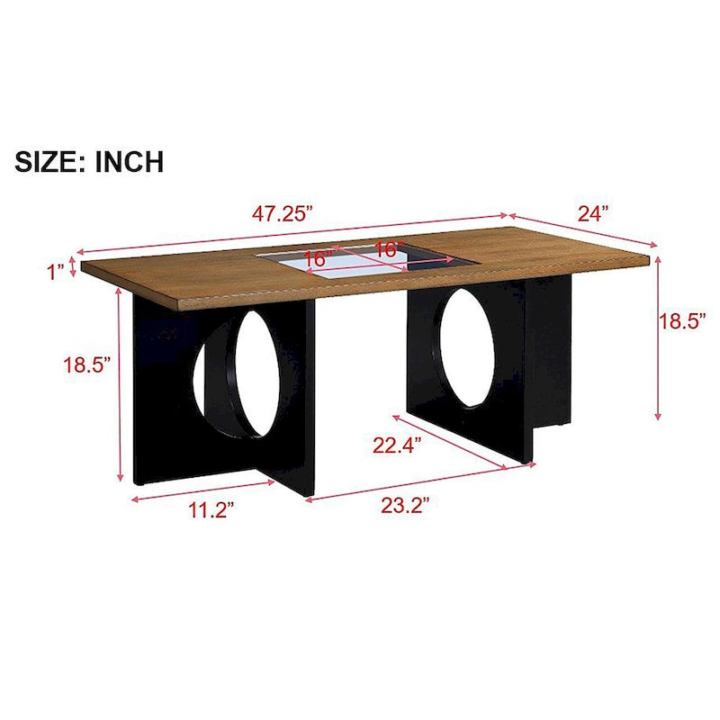 47  Contemporary Wood Rectangular Coffee Table