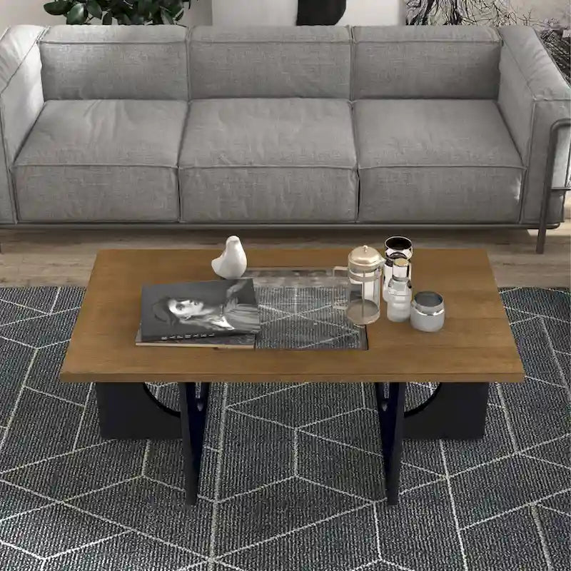 47  Contemporary Wood Rectangular Coffee Table