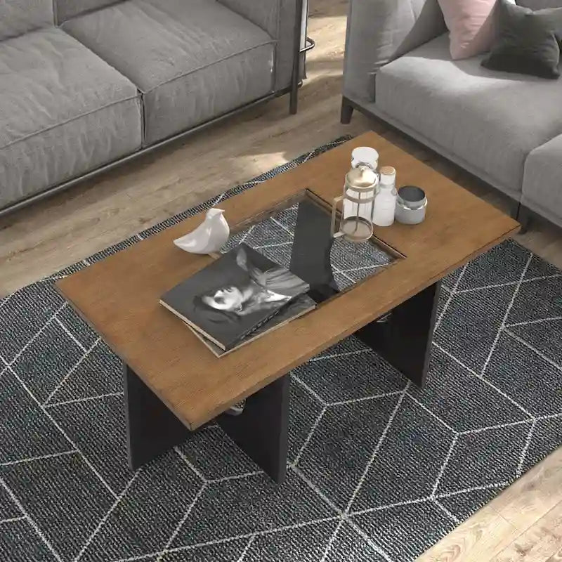 47  Contemporary Wood Rectangular Coffee Table