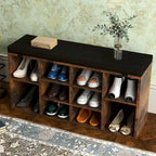 Entryway Shoe Bench with Storage, Padded Seat 40.9 inch