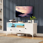 TV Stand Console Table RGB LED Light Cabinet Open Media Storage Gaming Entertainment Center - 47.24  L x 15.74  W x 20.47  H