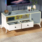 TV Stand Console Table RGB LED Light Cabinet Open Media Storage Gaming Entertainment Center - 47.24  L x 15.74  W x 20.47  H