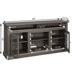 Modern TV Stand with Open and Closed Storage