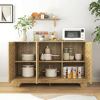 Storage Cabinet with 3 Doors, Wood Sideboard Buffet Storage with Adjustable Shelf, Anti-tip Kit Accent Cabinet