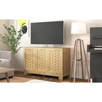 Storage Cabinet with 3 Doors, Wood Sideboard Buffet Storage with Adjustable Shelf, Anti-tip Kit Accent Cabinet