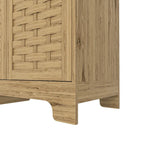 Storage Cabinet with 3 Doors, Wood Sideboard Buffet Storage with Adjustable Shelf, Anti-tip Kit Accent Cabinet