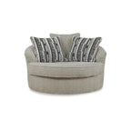Signature Design by Ashley Calnita Brown/Gray Oversized Swivel Accent Chair - 56 W x 55 D x 36 H