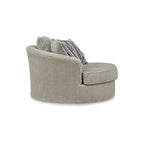 Signature Design by Ashley Calnita Brown/Gray Oversized Swivel Accent Chair - 56 W x 55 D x 36 H